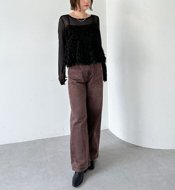 archives「カットフェザービスチェ&times;シアーカットＴＯＰＳＳＥＴ」|カーディガン|