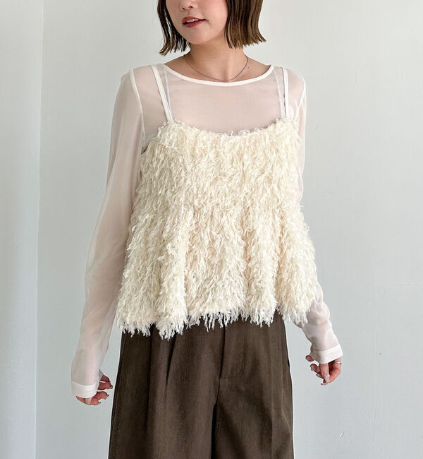 archives「カットフェザービスチェ&times;シアーカットＴＯＰＳＳＥＴ」|カーディガン|