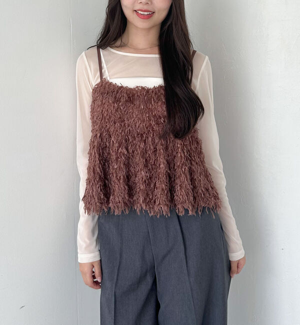 archives「カットフェザービスチェ&times;シアーカットＴＯＰＳＳＥＴ」|カーディガン|