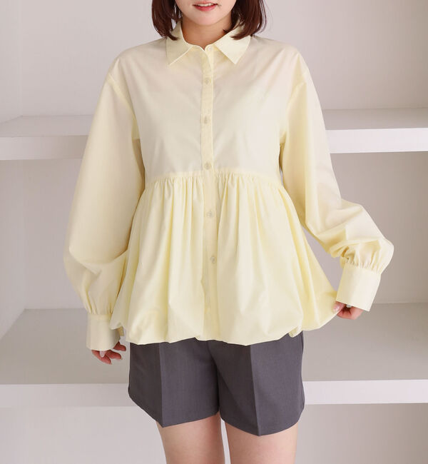 archives「【ＯＮかわ】バルーンペプラムシャツ」|シャツ・ブラウス|YELLOW
