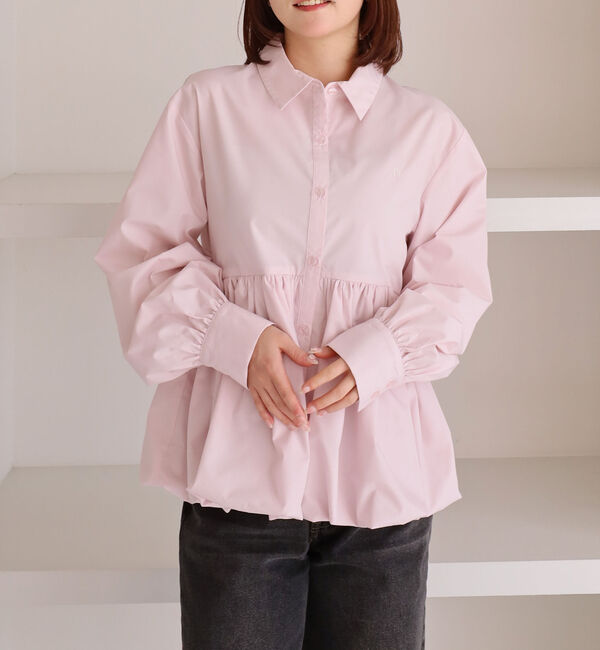 archives「【ＯＮかわ】バルーンペプラムシャツ」|シャツ・ブラウス|PINK
