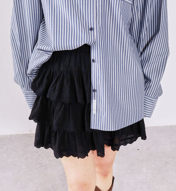 archives「コットンレースフリルミニＳＫ」|スカート|BLACK