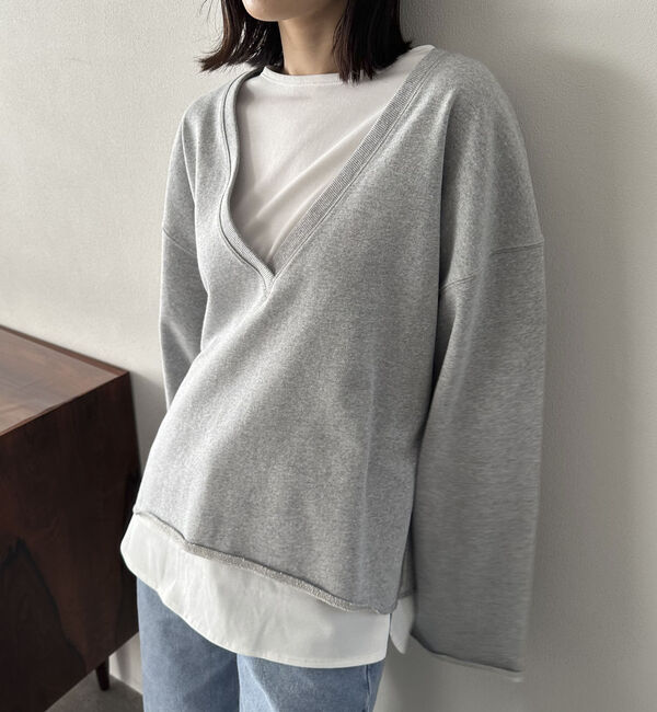 Doux archives「ＵＳコットンロンＴｅｅレイヤードスウェット」|カーディガン|