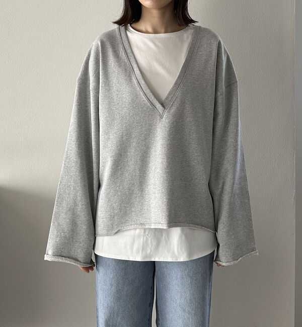 Doux archives「ＵＳコットンロンＴｅｅレイヤードスウェット」|カーディガン|