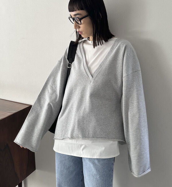 Doux archives「ＵＳコットンロンＴｅｅレイヤードスウェット」|カーディガン|
