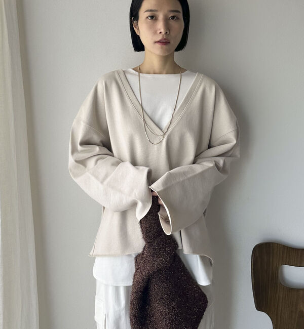 Doux archives「ＵＳコットンロンＴｅｅレイヤードスウェット」|カーディガン|BEIGE