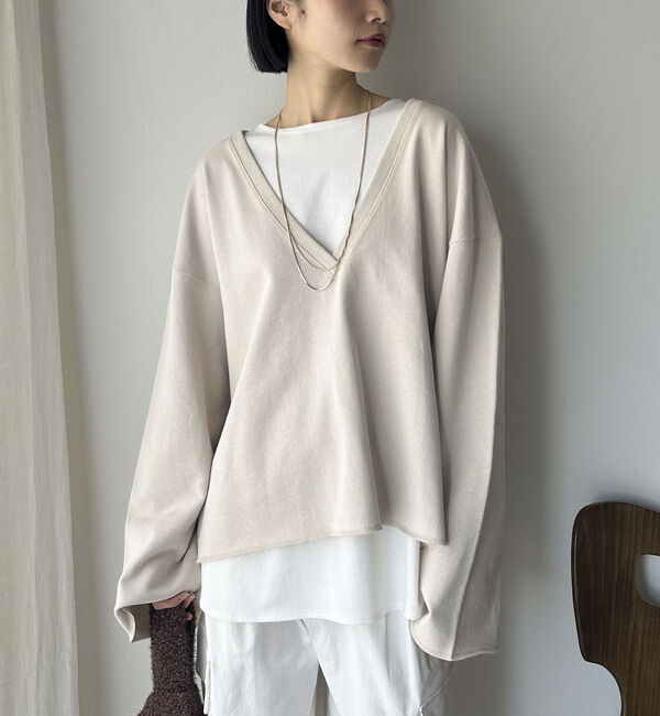 Doux archives「ＵＳコットンロンＴｅｅレイヤードスウェット」|カーディガン|