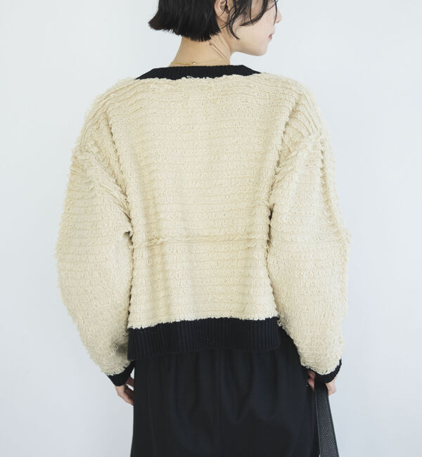 Doux archives「バイカラーループヤーンニットカーディガン」|カーディガン|