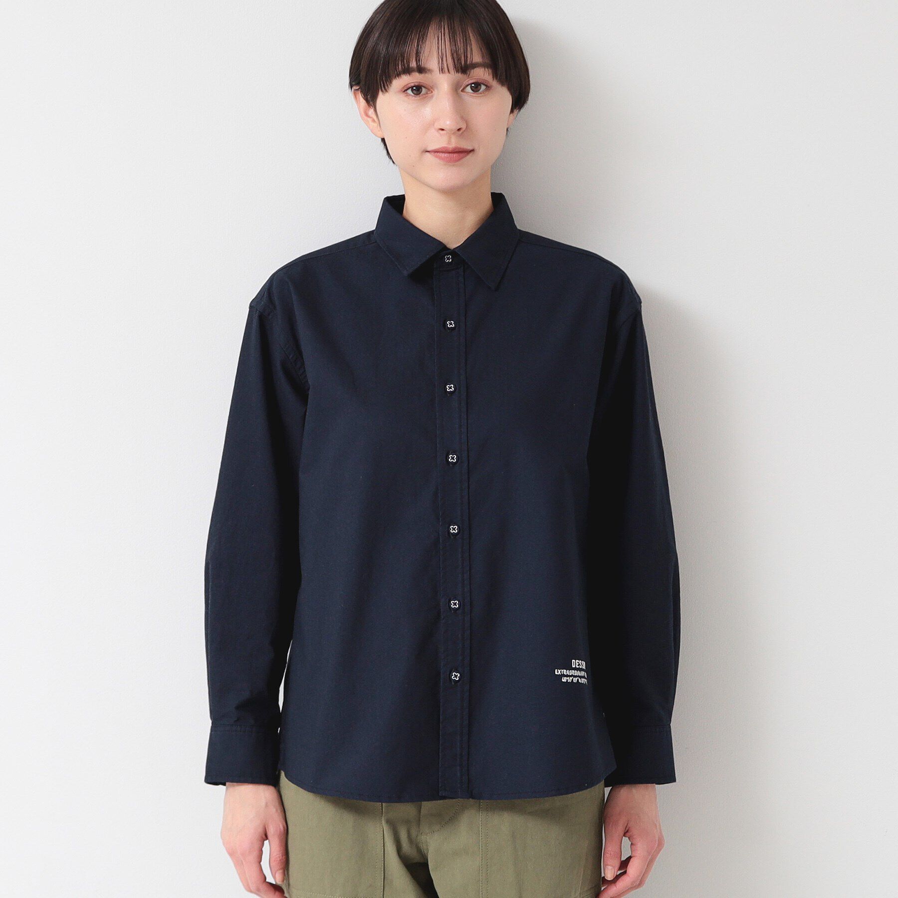 Dessin「【ユニセックス】刺繍入りオックスシャツ」|シャツ・ブラウス|