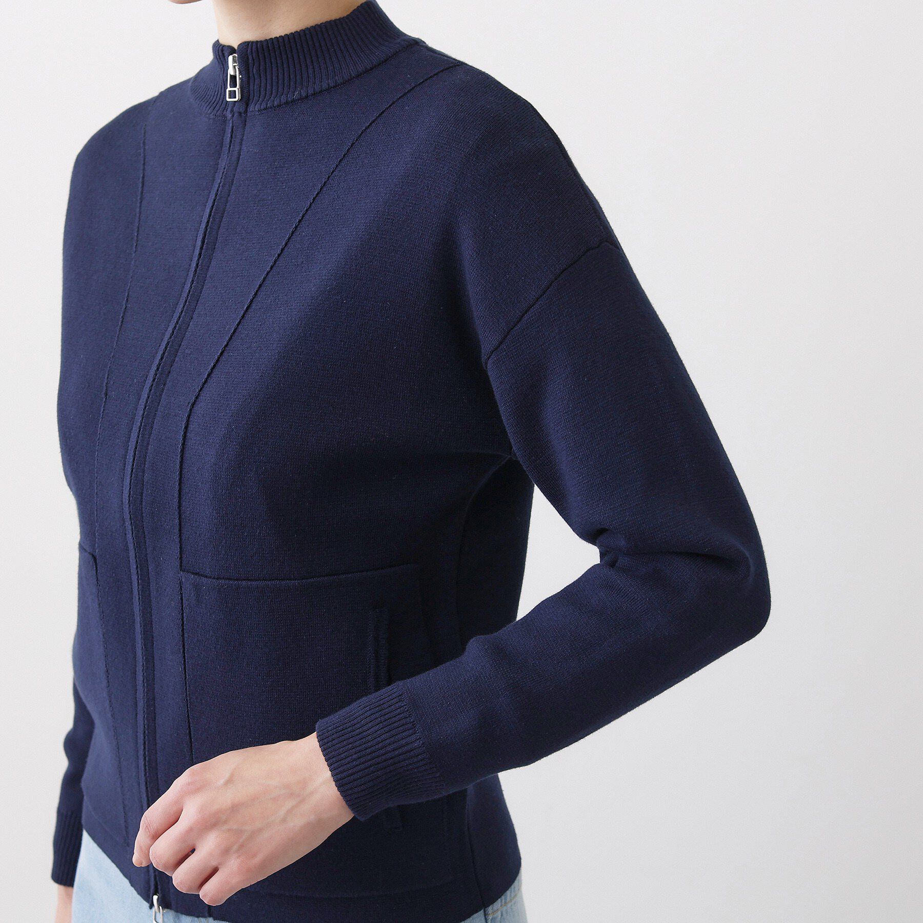 Dessin「【洗える】ジップニットカーディガン」|カーディガン|