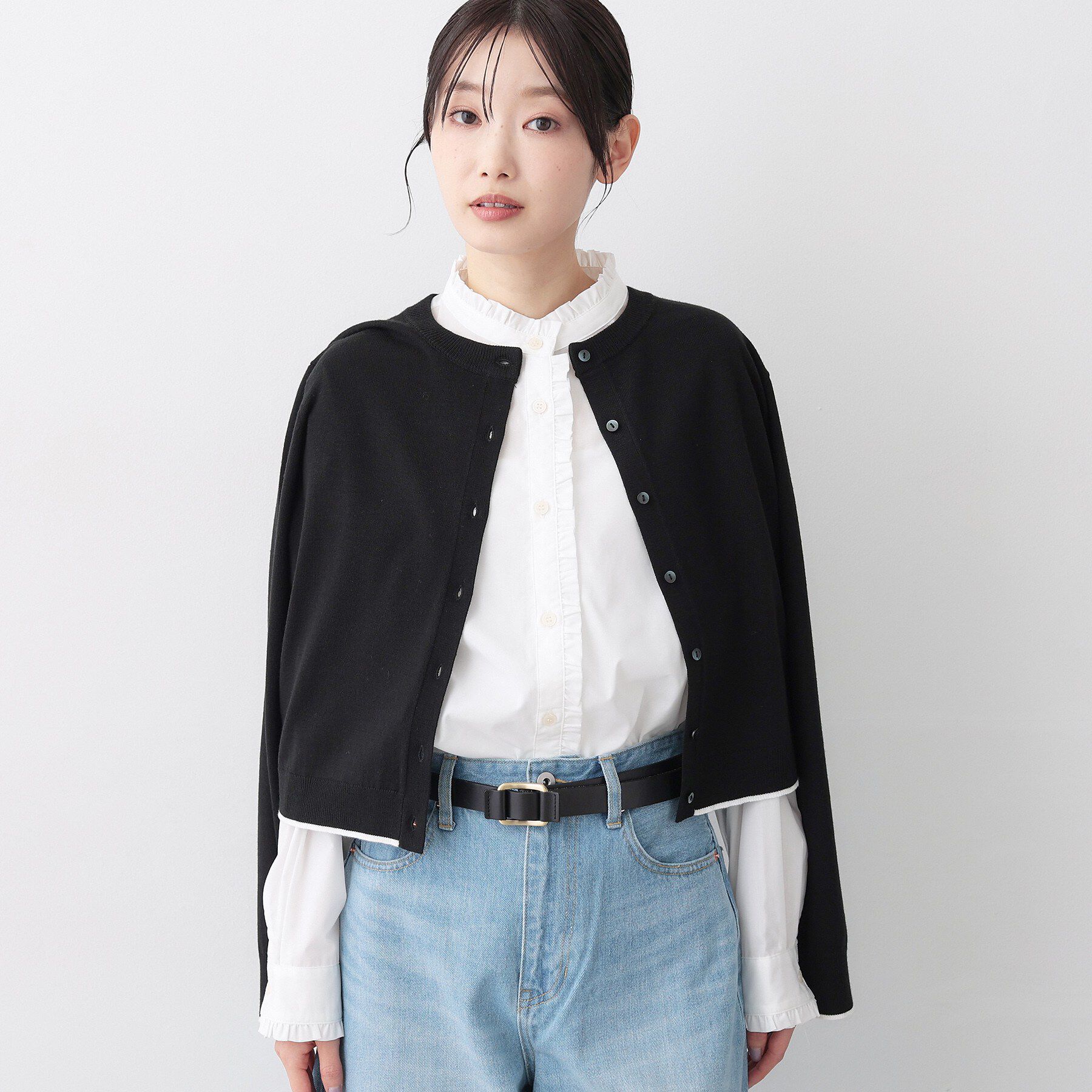 Dessin「【2点セット・洗える】ニットカーディガン&times;ノースリーブワンピース」|ワンピース|