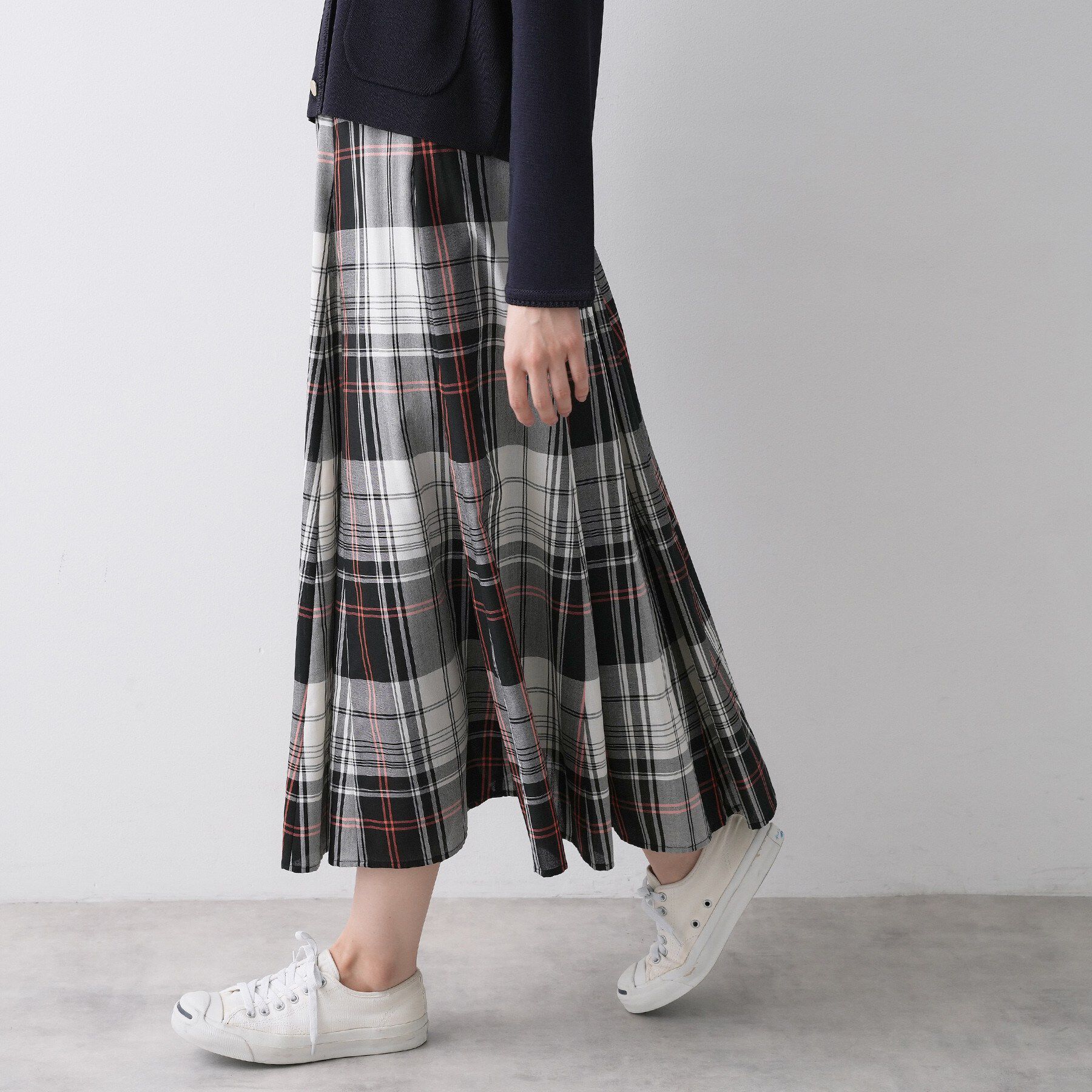 Dessin「【ウエストゴム/洗える】映えチェック柄スカート」|スカート|