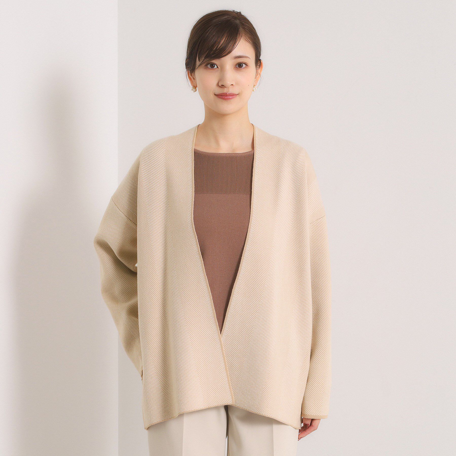 ITS&rsquo;DEMO「【手洗い可】Wジャカードコーディガン」|カーディガン|