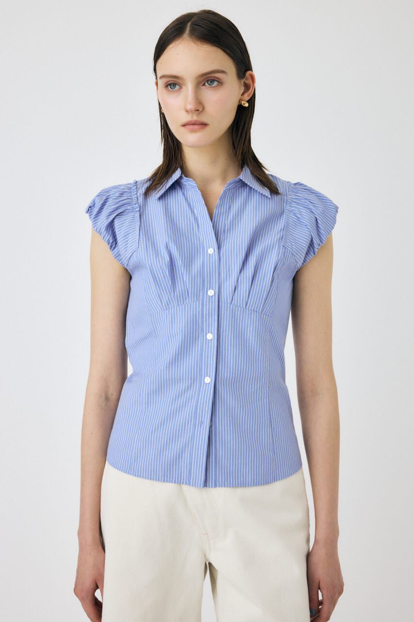 MOUSSY「PIN STRIPE FIT シャツ」|シャツ・ブラウス|BLU