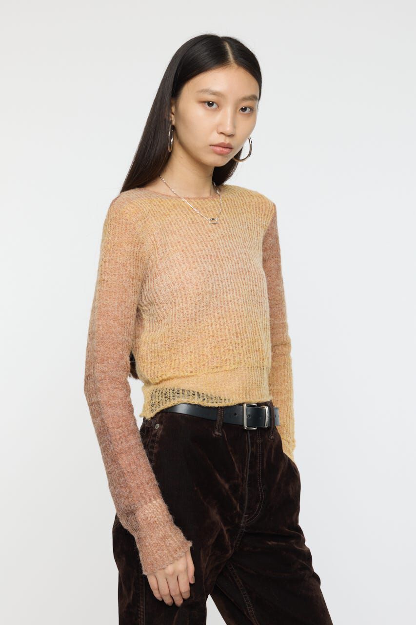 MOUSSY「GRADATION CROPPED KNIT トップス」|ニット・セーター|