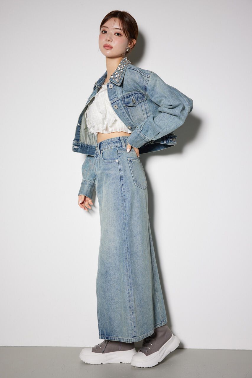 rienda「ビジューカラーＧジャン」|デニムジャケット|