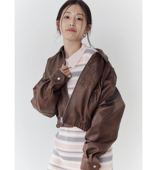 CALNAMUR「マルチボーダーポロニットワンピース」|ワンピース|