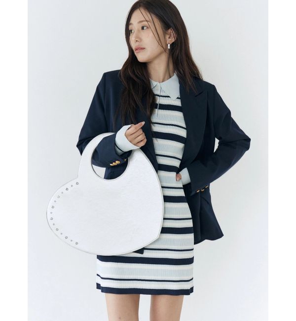CALNAMUR「マルチボーダーポロニットワンピース」|ワンピース|