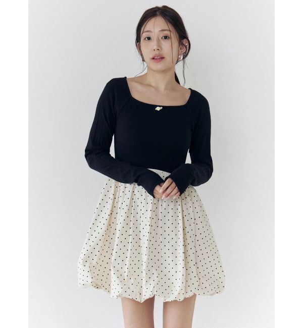 CALNAMUR「ドッキングバルーンミニワンピース」|ワンピース|