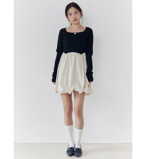 CALNAMUR「ドッキングバルーンミニワンピース」|ワンピース|