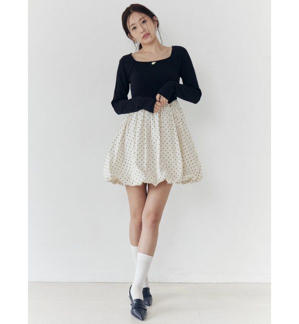 CALNAMUR「ドッキングバルーンミニワンピース」|ワンピース|