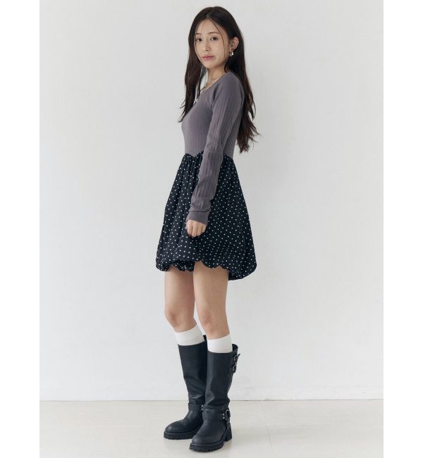 CALNAMUR「ドッキングバルーンミニワンピース」|ワンピース|