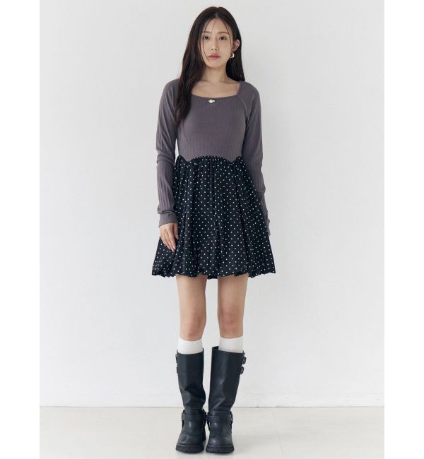 CALNAMUR「ドッキングバルーンミニワンピース」|ワンピース|