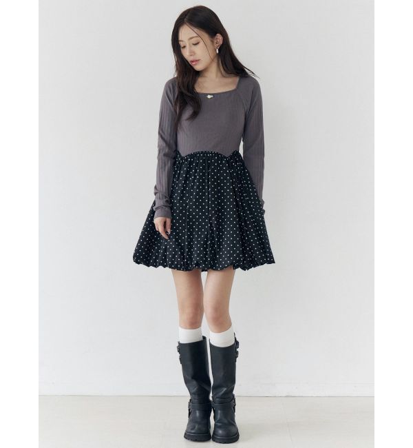 CALNAMUR「ドッキングバルーンミニワンピース」|ワンピース|