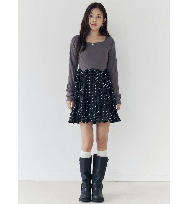 CALNAMUR「ドッキングバルーンミニワンピース」|ワンピース|