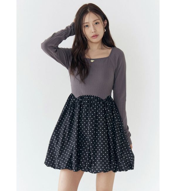 CALNAMUR「ドッキングバルーンミニワンピース」|ワンピース|