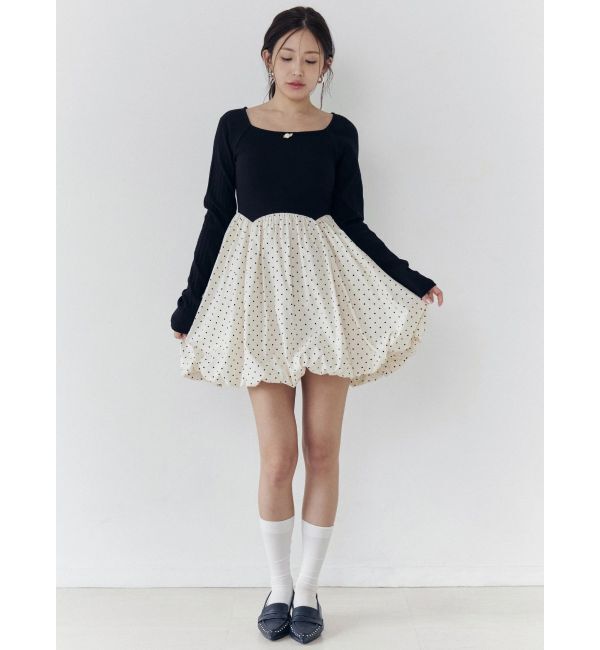 CALNAMUR「ドッキングバルーンミニワンピース」|ワンピース|