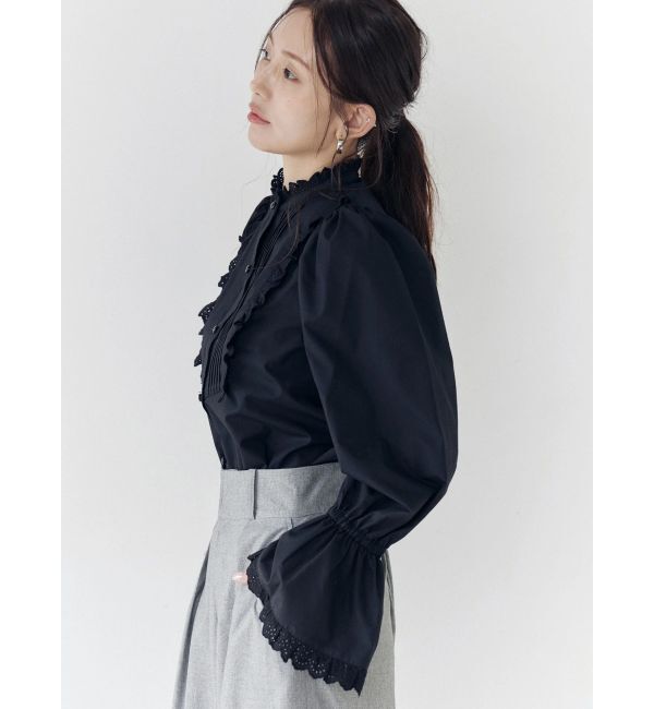 CALNAMUR「コットンフリルレースブラウス」|シャツ・ブラウス|