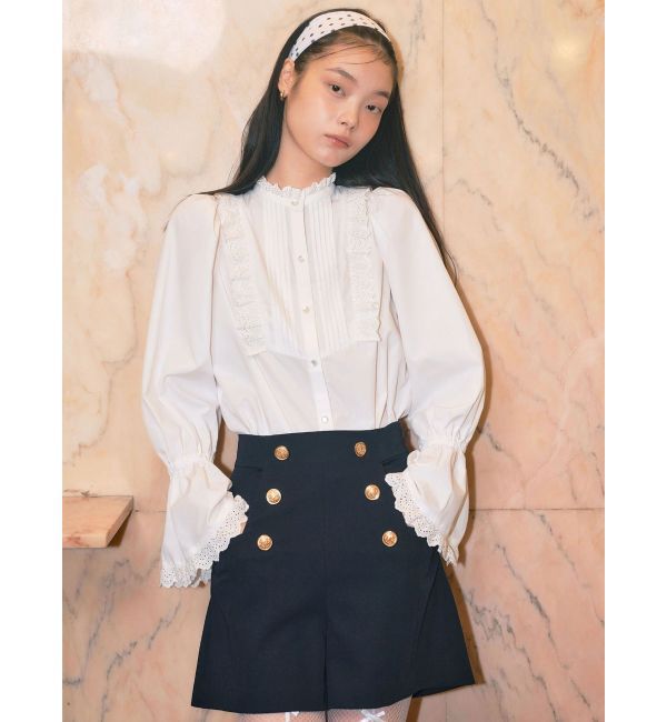 CALNAMUR「コットンフリルレースブラウス」|シャツ・ブラウス|
