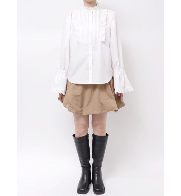 CALNAMUR「コットンフリルレースブラウス」|シャツ・ブラウス|
