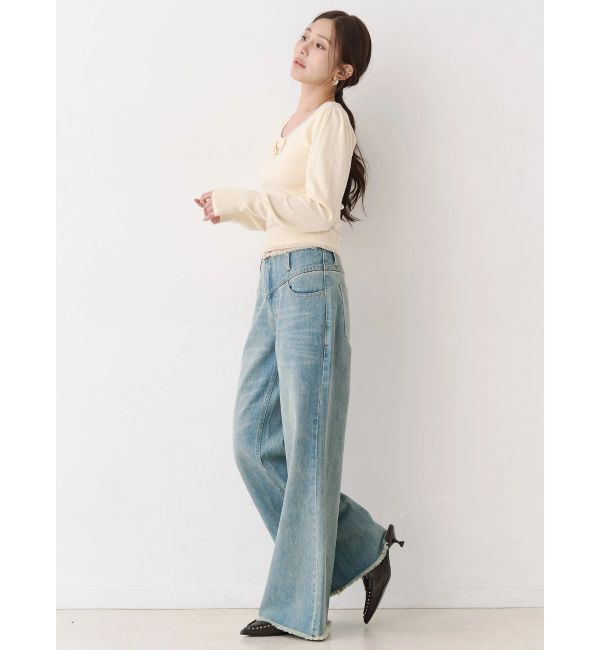 CALNAMUR「ローライズフレアデニムパンツ」|その他|