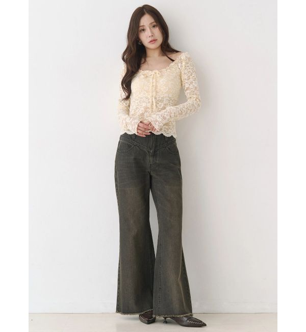 CALNAMUR「ローライズフレアデニムパンツ」|その他|