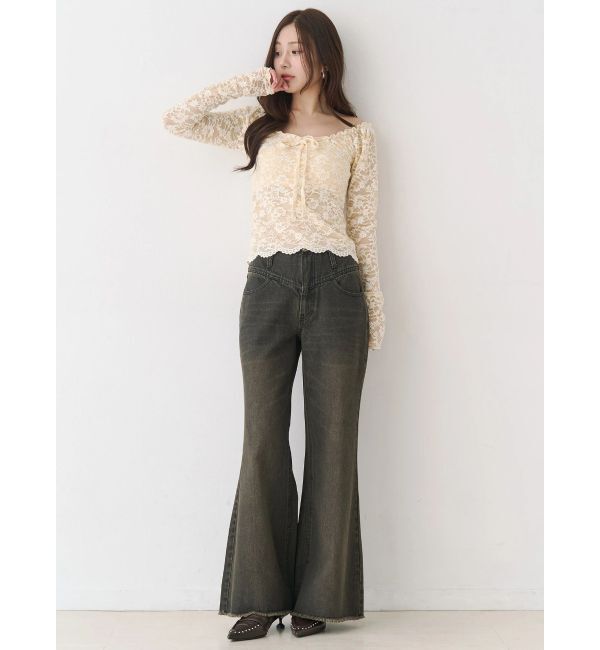 CALNAMUR「ローライズフレアデニムパンツ」|その他|
