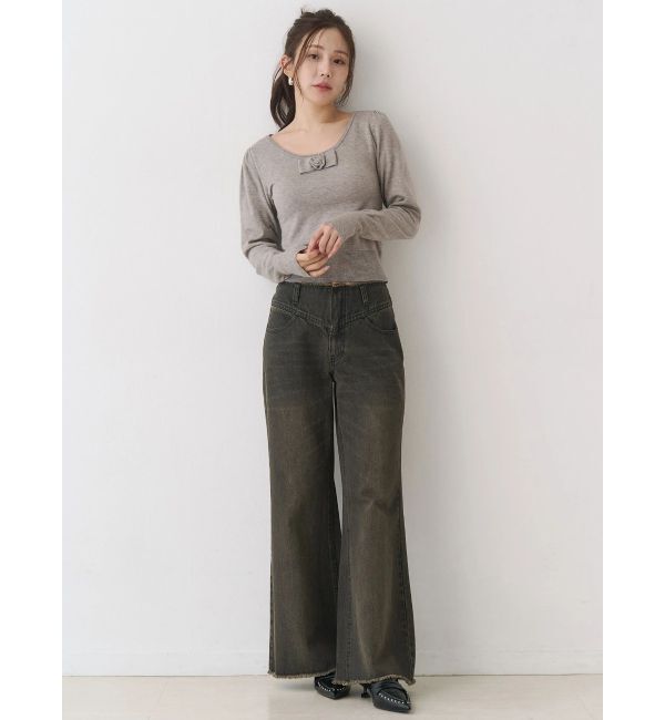 CALNAMUR「ローライズフレアデニムパンツ」|その他|