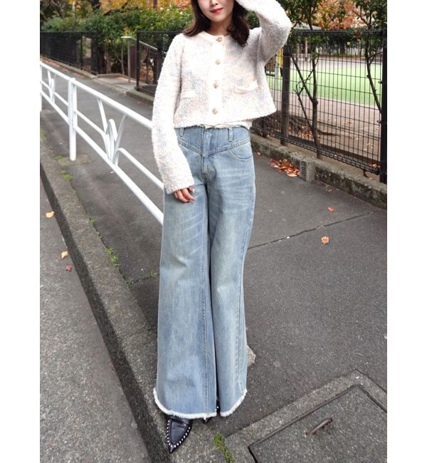 CALNAMUR「ローライズフレアデニムパンツ」|その他|