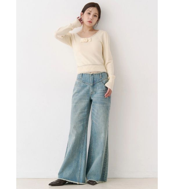 CALNAMUR「ローライズフレアデニムパンツ」|その他|