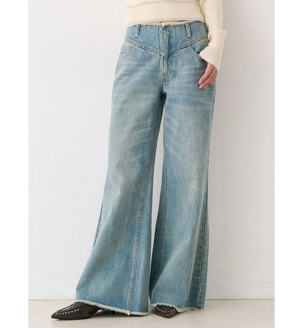CALNAMUR「ローライズフレアデニムパンツ」|その他|アイスブルー