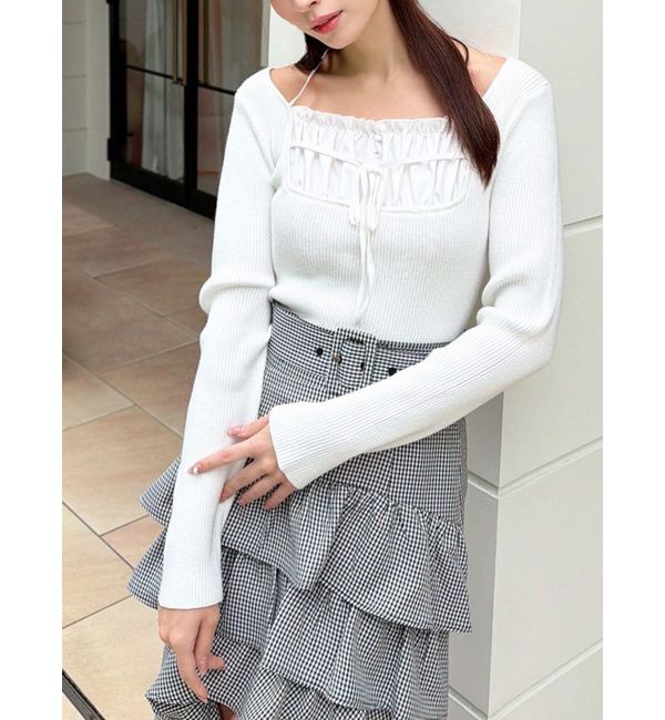 RESEXXY「バストデザインニットトップス」|ニット・セーター|アイボリー