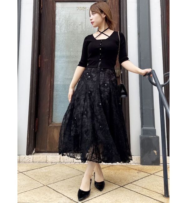 dazzlin「【再生産】スパンコールチュールスカート」|スカート|