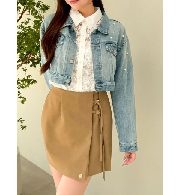 dazzlin「パールデニムショートジャケット」|デニムジャケット|