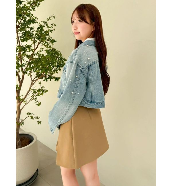 dazzlin「パールデニムショートジャケット」|デニムジャケット|