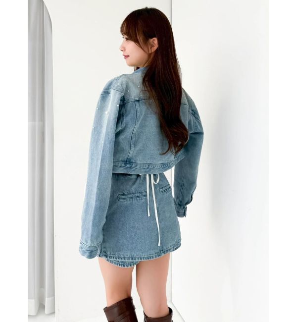 dazzlin「パールデニムショートジャケット」|デニムジャケット|