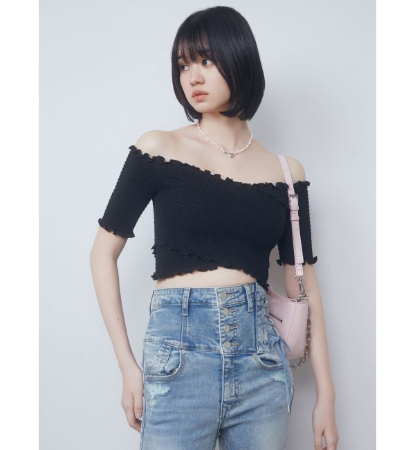 EMODA「フィットクロスバンドトップ」|Tシャツ・カットソー|