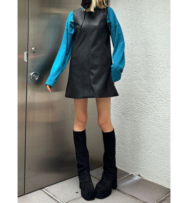 EMODA「Aラインフェイクレザーワンピース」|ワンピース|