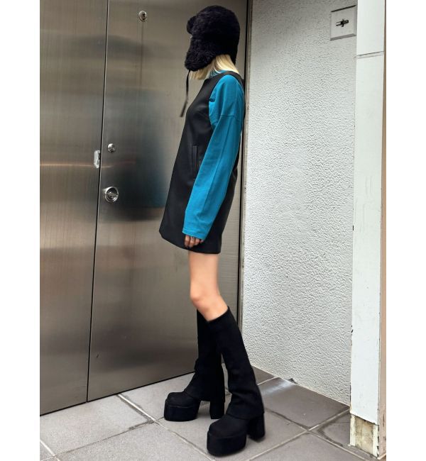 EMODA「Aラインフェイクレザーワンピース」|ワンピース|