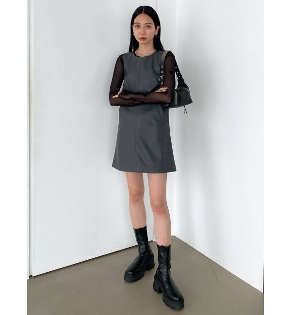 EMODA「Aラインフェイクレザーワンピース」|ワンピース|